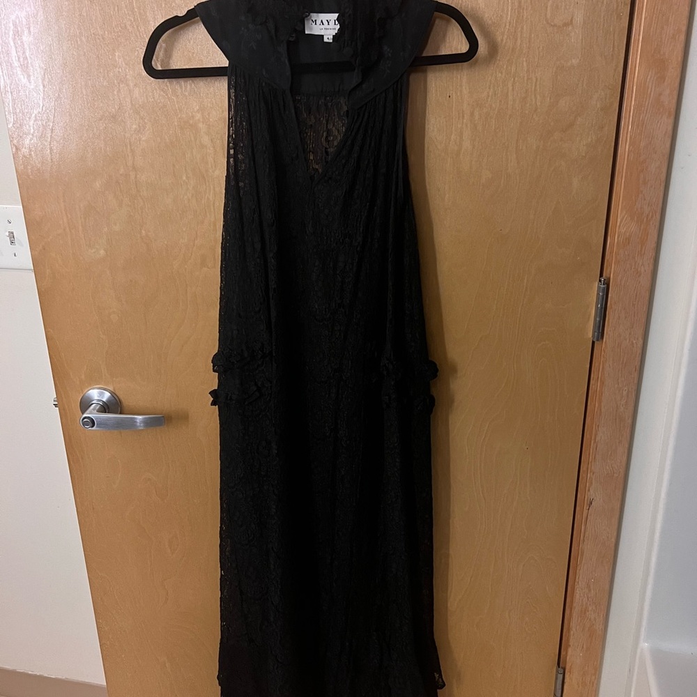 Rare Mayle Black Lace High-Neck Maxi Dress Sz 4 Pristine early 2001 - Picture 11 of 14